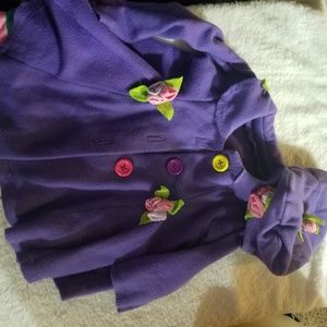 Hand made fleece jacket with matching hat